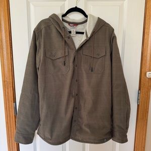 LL Bean fleece lined sweatshirt with snap buttons